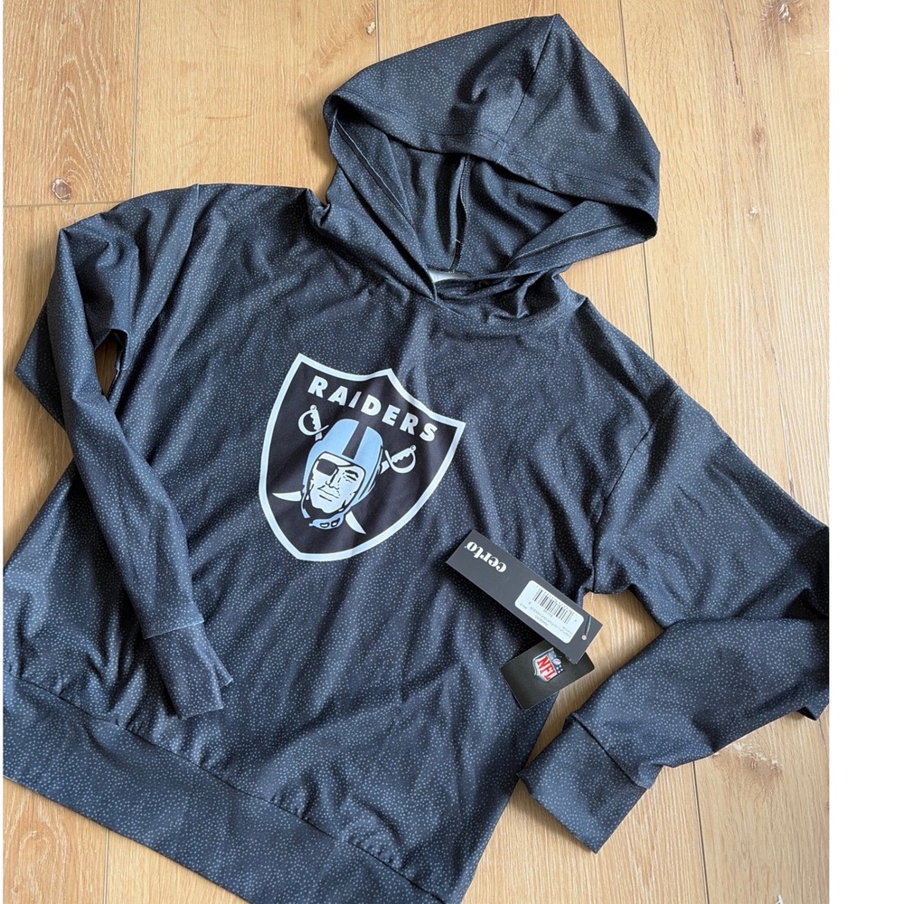 Certo‎ Las Vegas Raiders Kids size Small Charcoal Lightweight Fabtop Hoodie NWT